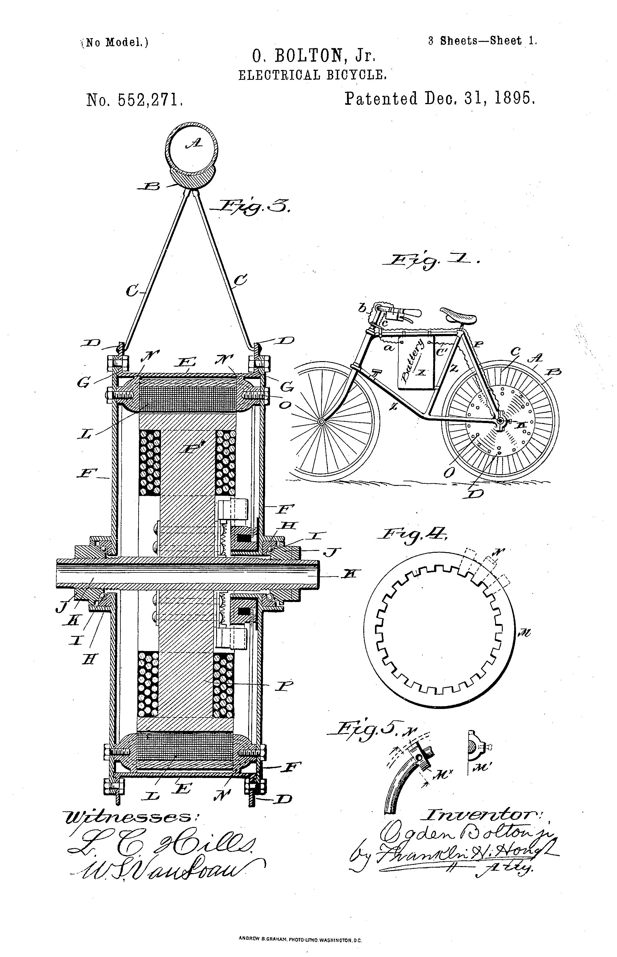 Patent på den første elektriske cykel